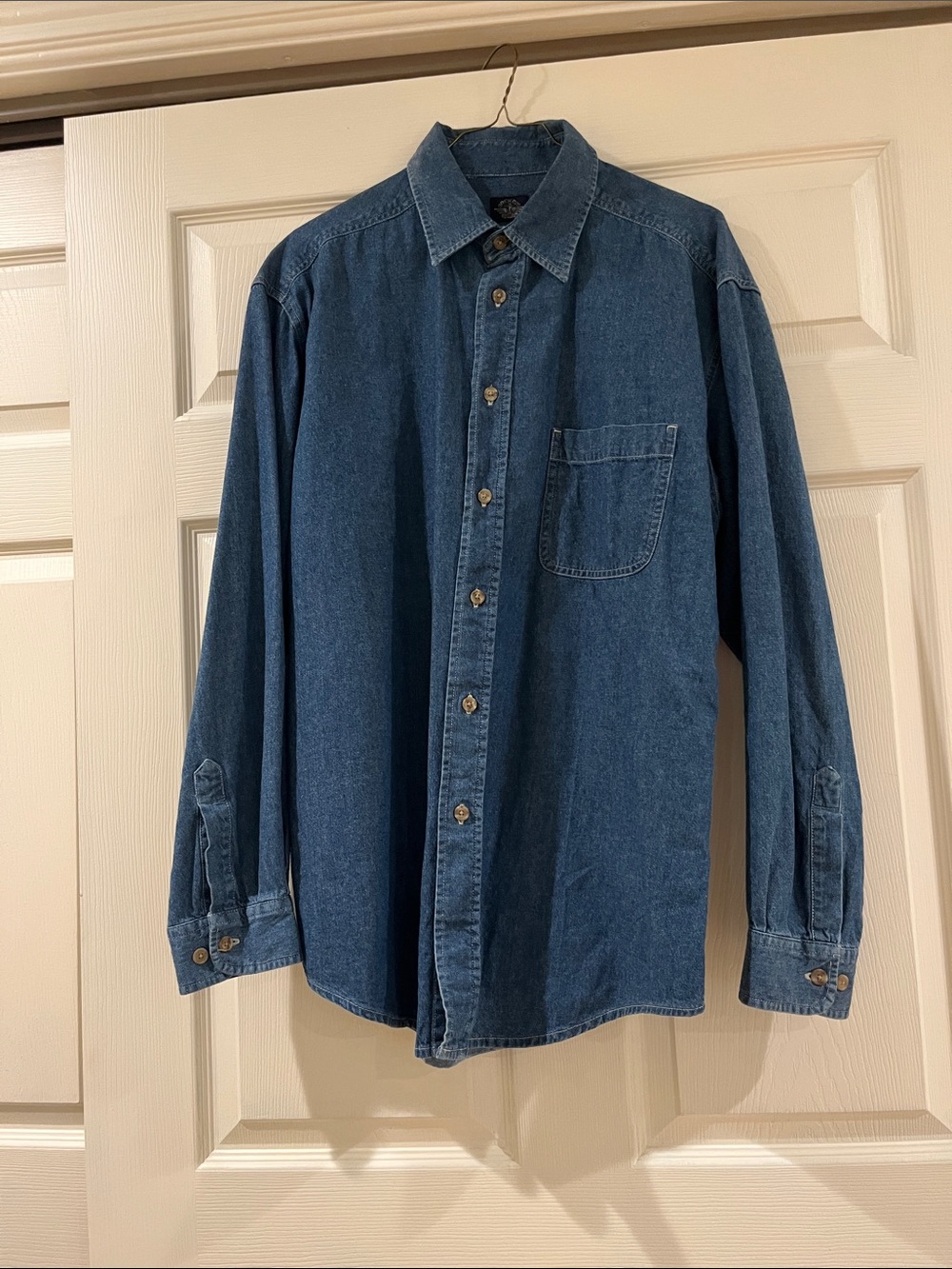Dockers Men’s  Blue Denim Shirt with Button Front